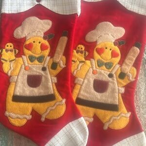 2 matching Gingerbread Christmas stockings